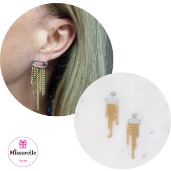 Boucles d'oreilles argentées et dorées - Acier inoxydable