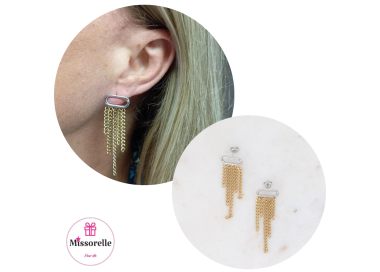 Boucles d'oreilles argentées et dorées - Acier inoxydable