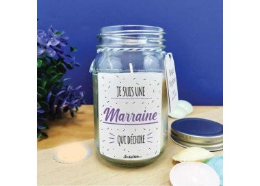 Bougie "Je suis une marraine qui déchire" - Fleur de coton