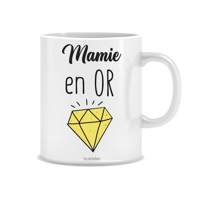 Mug "Mamie en or" - décoré en France