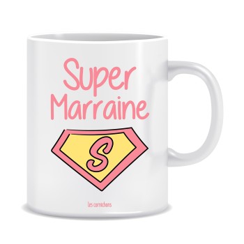 Mug "Super marraine" - décoré en France