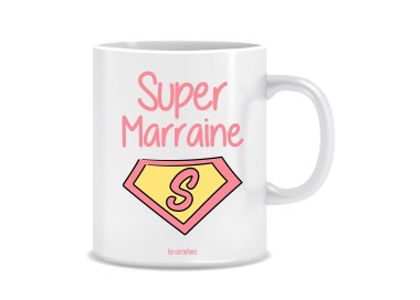 Mug "Super marraine" - décoré en France