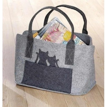 Sac en feutrine "Couple de Chats"