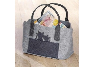 Sac en feutrine "Couple de Chats"