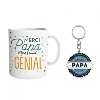 Coffret mug et porte clés "meilleur papa"