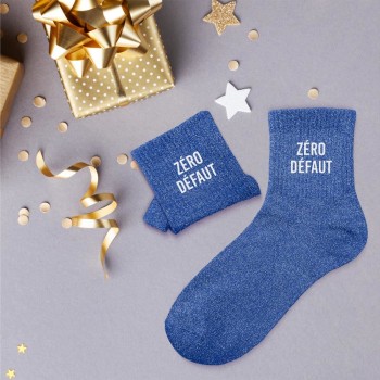 Chaussettes paillettes "Zéro défaut" - Bleu