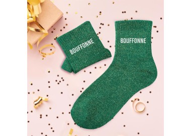 Chaussettes paillettes "Bouffonne" - Vert