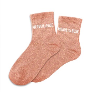 Chaussettes paillettes "Merveilleuse" - Orange