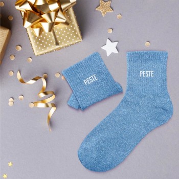 Chaussettes paillettes "Peste" - Bleu