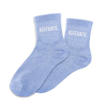 Chaussettes paillettes "Kiffante" - Bleu ciel