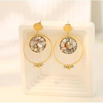 Boucles d'Oreilles Dorées Cercles - Acier inoxydable