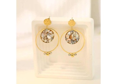 Boucles d'Oreilles Dorées Cercles - Acier inoxydable