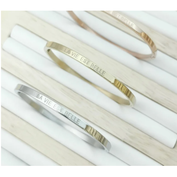 Bracelet "La vie est belle" - Acier inoxydable