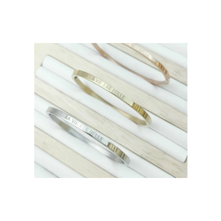 Bracelet "La vie est belle" - Acier inoxydable Bracelet "La vie est belle" - Acier inoxydable