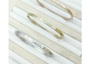 Bracelet "La vie est belle" - Acier inoxydable