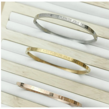 Bracelet "Parfaite avec pleins de jolis défauts" - Acier Inoxydable