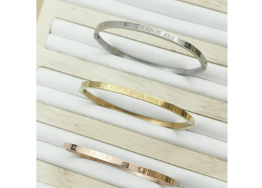 Bracelet "Parfaite avec pleins de jolis défauts" - Acier Inoxydable