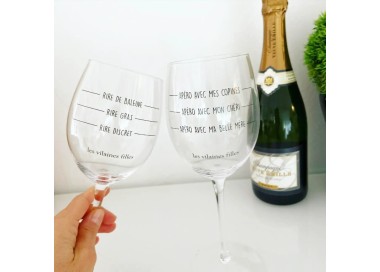 Coffret de 2 verres à vin gradués