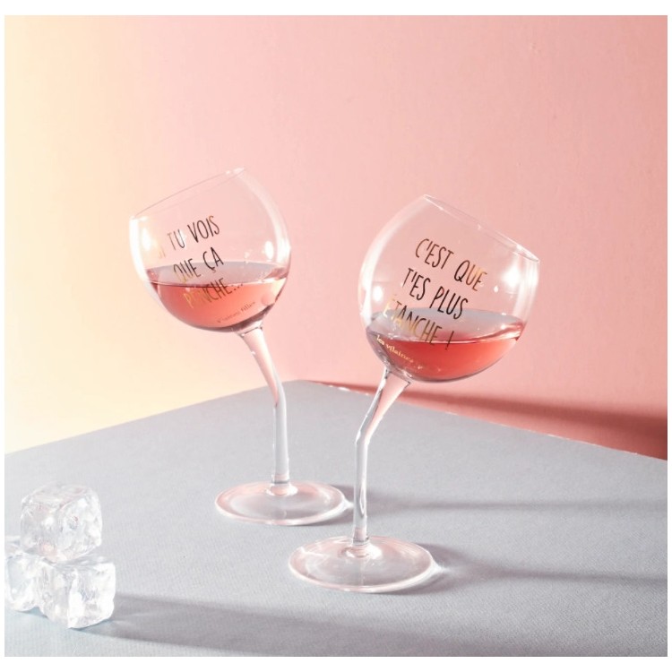 Coffret de 2 verres penchés