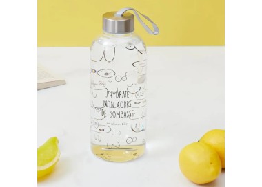 Gourde en verre "J'hydrate mon corps de bombasse"