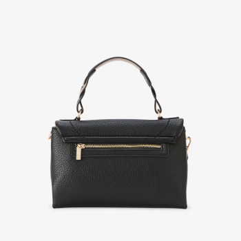 Sac à main/bandoulière en simili cuir grainé noir - LOLLIPOPS