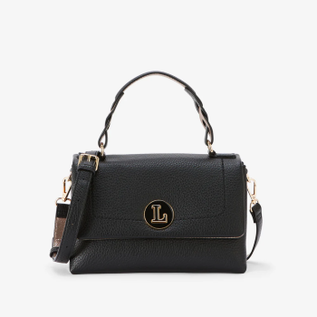 Sac à main/bandoulière en simili cuir grainé noir - LOLLIPOPS