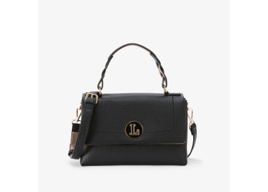 Sac à main/bandoulière en simili cuir grainé noir - LOLLIPOPS