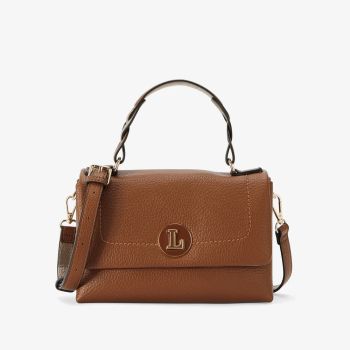 Sac à main/bandoulière en simili cuir grainé cognac - LOLLIPOPS