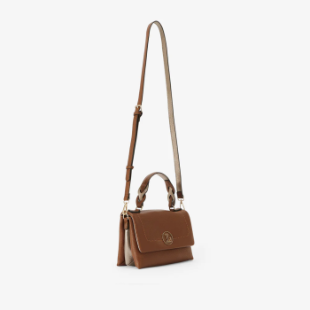 Sac à main/bandoulière en simili cuir grainé cognac - LOLLIPOPS