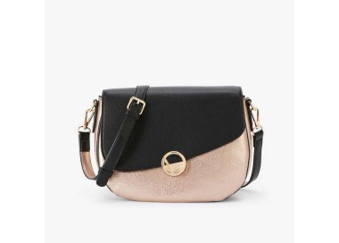 Sac Bandoulière Noir et Rose métallisé - LOLLIPOPS