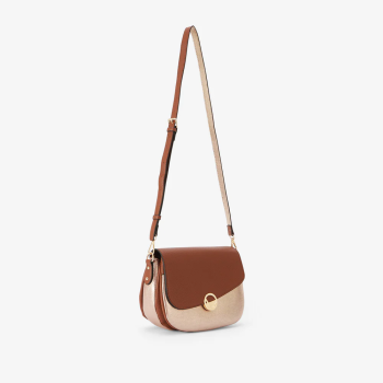 Sac Bandoulière Camel et Rose métallisé - LOLLIPOPS