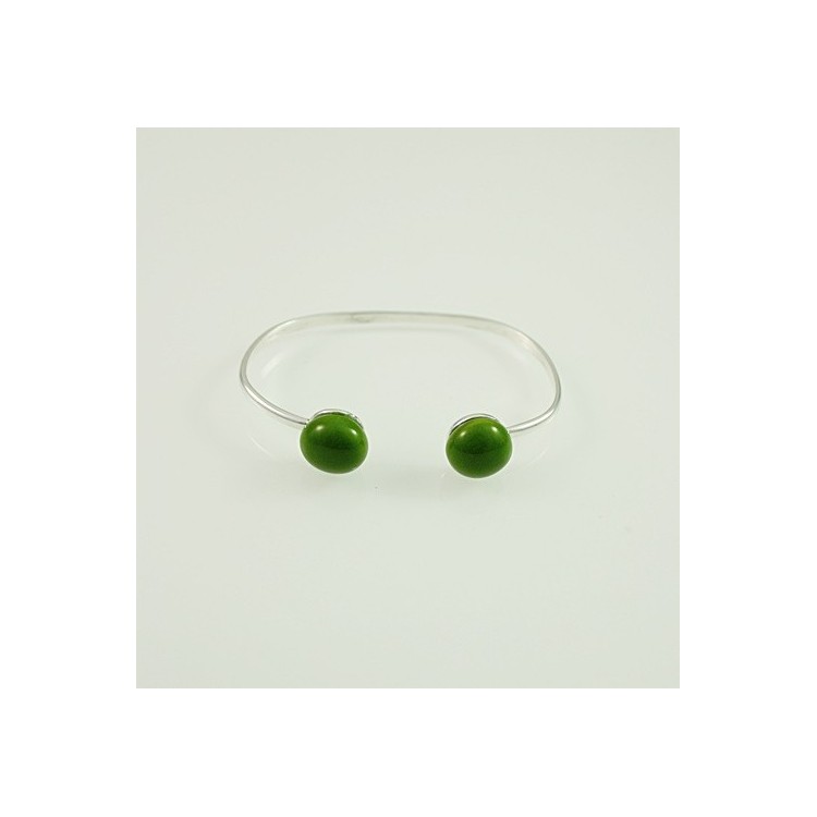 Bracelet Céramique Vert Prairie- Créateur gevole
