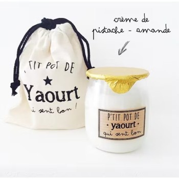 Bougie artisanale Pot de yaourt - Pistache/amande