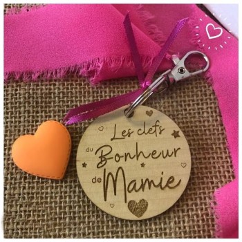Porte-Clés "Les clefs du Bonheur de Mamie" - création française