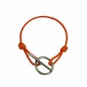 Bracelet cordon orange avec fermoir T  - Créateur français