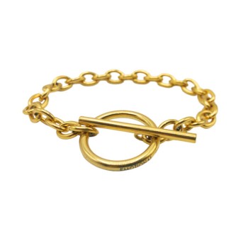 Bracelet doré maille ovalisé en Acier