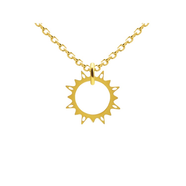 Collier doré Soleil en Acier