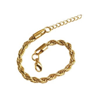 Bracelet doré maille corde en Acier- Créateur français