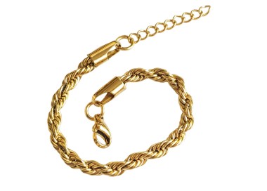 Bracelet doré maille corde en Acier- Créateur français