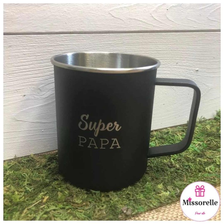 Mug "Super Papa" en acier