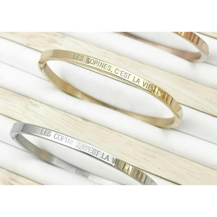 Bracelet "Les copines c'est la vie" - Acier Inoxydable