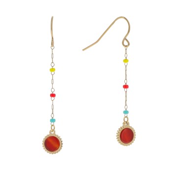 Boucles d'oreilles Perles Colorées  - Acier Ikita