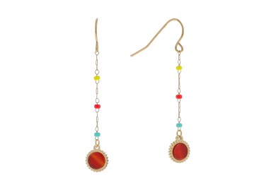 Boucles d'oreilles Perles Colorées  - Acier Ikita