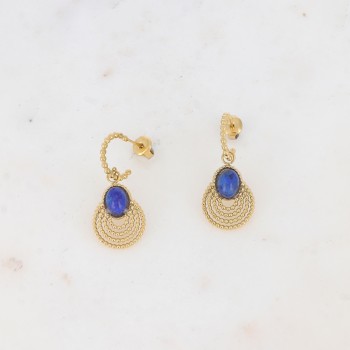 Boucles d'oreilles Acier Lapis Lazuli  - Acier Ikita