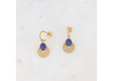 Boucles d'oreilles Acier Lapis Lazuli  - Acier Ikita