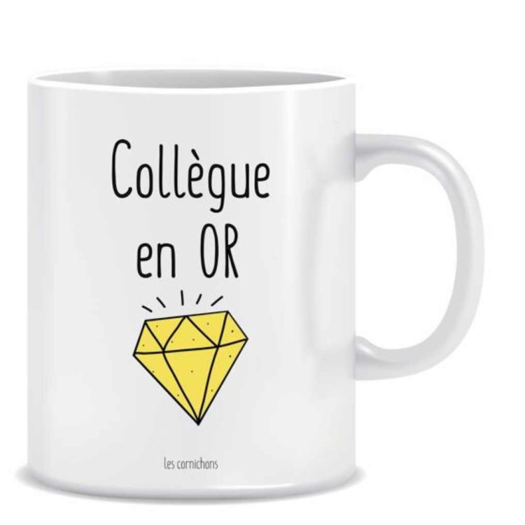 Mug "Collègue en or" - décoré en France