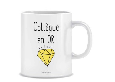 Mug "Collègue en or" - décoré en France