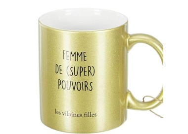 Mug doré "Femme de (super) pouvoirs