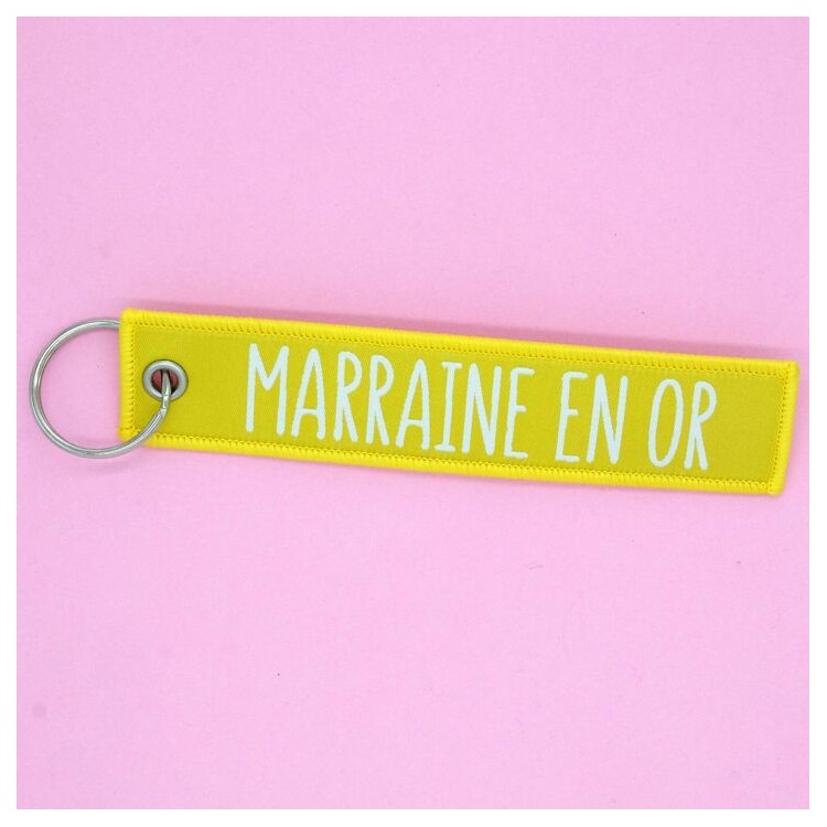 Porte clés "Marraine en or"