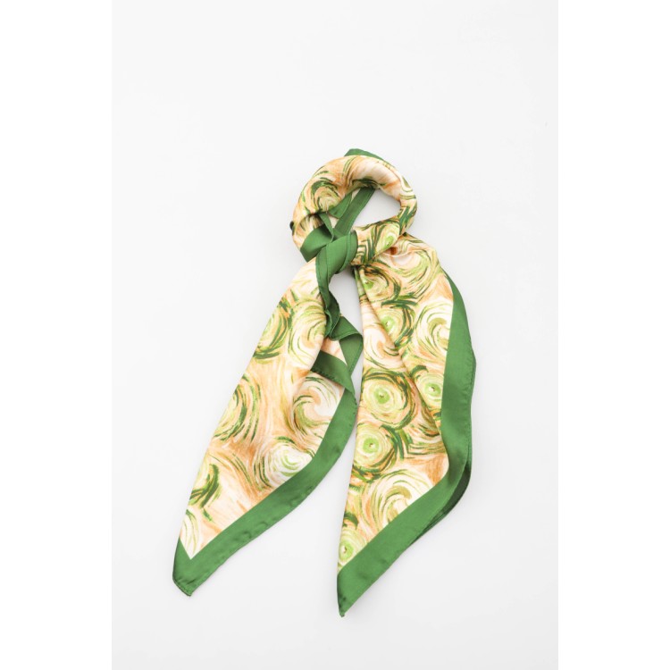 Foulard carré 20% Soie - Vert